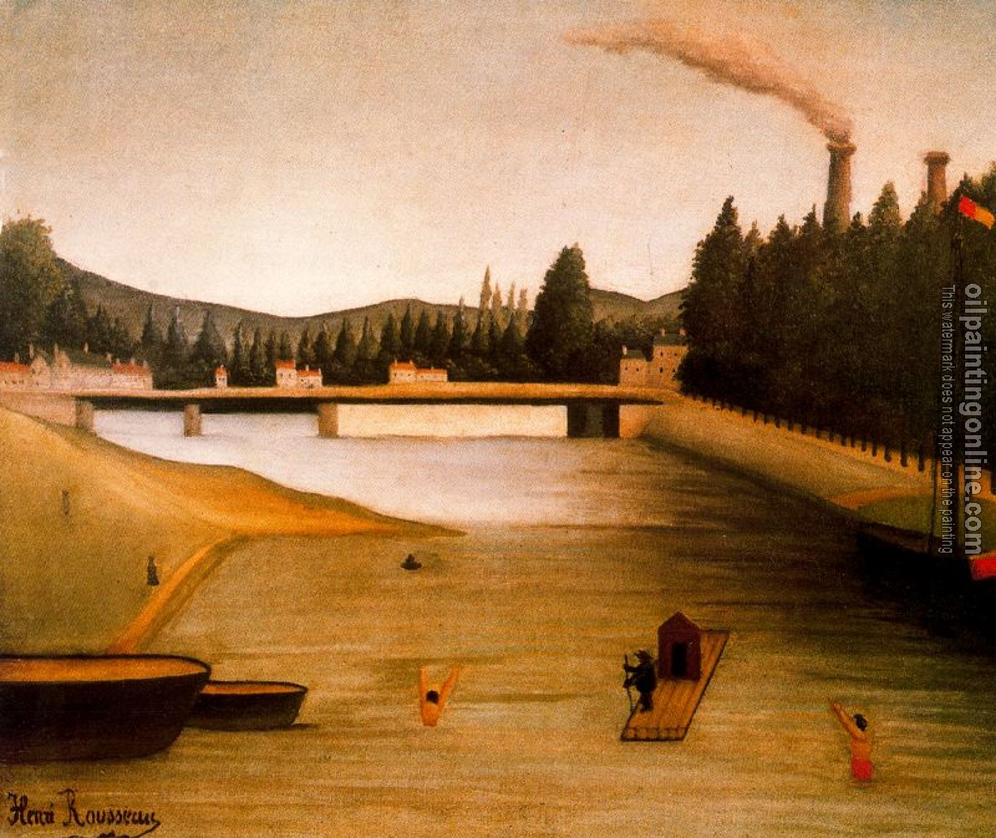 Henri Rousseau - Bathing at Alfortville